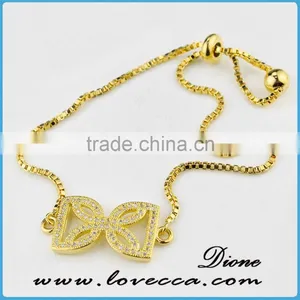 Adjustable Micro Pave CZ Bracelet,Cubic Zirconia Chain Bracelet for Girls and Women thumbnail-4