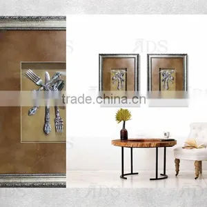 Framed Handmade White Shadow Box Grand Cru Cutlery Wall Decor thumbnail-2