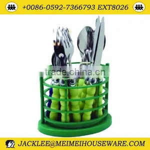 Colorful Handle Stainless Steel 16pcs Cutlery Set Wilth pp Stand thumbnail-1