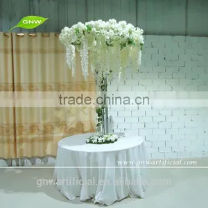 GNW 6ft White Wedding Flower Stand Centerpieces With Wistaria Wrought Iron Table Wedding Decoration Centerpiece thumbnail-1