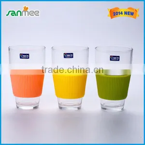 2014 New Product China Wholesale Glassware Glass Cup With Rubber Crust thumbnail-1