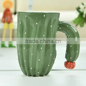 Christmas Giftware Fancy Stylish Green Plant Coffee Cup Cactus Ceramic Mug thumbnail-2