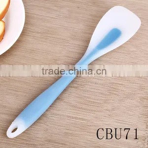 Factory Silicone Handle Colorful Kitchenwares Cooking Tools Set Double Colors Soft Ladle Turner Spoon Kitchen Utensils thumbnail-2