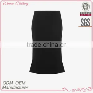 Fashion Black Peplum Skirt With Back Dart for Office Ladies thumbnail-1