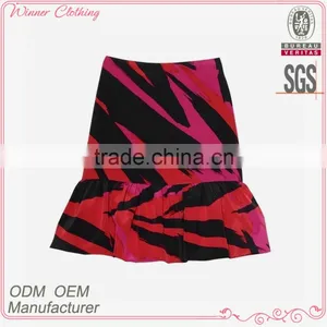 2016 Hot Sale High Fashion Red Print Skirt Sexy Girls In Short Skirts thumbnail-1