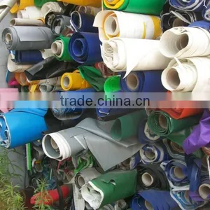 China Cheap Pvc Coated Tarpaulin Stocklot Mixed Colour at Good Quality thumbnail-1