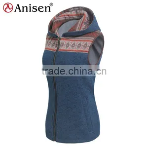 Plus Size Clothing Polyester Fleece Hooded Women Vest thumbnail-5