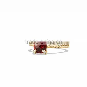Big Gemstone CZ Studded Gold Plated Ring thumbnail-1