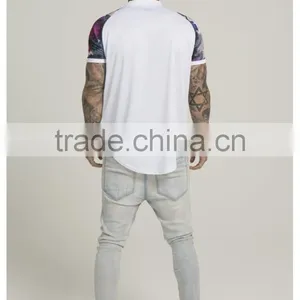 2016 Fashion Design Mens Baseball Jersey With Sublimation Printed Sleeves 100% Polyester Curved Hem 1/4 Zipper Baseball T Shirt thumbnail-6
