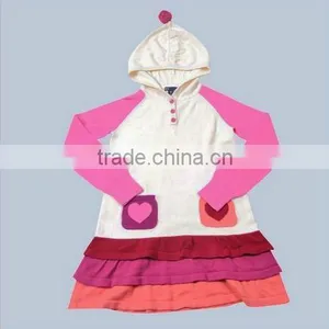 Casual Girls Cotton Long Hooded Dress thumbnail-1