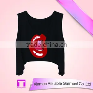 180GSM Girls Clothing Summer Modern Screen Printing Tank Top Wholesale for Women thumbnail-1