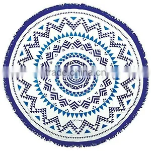 Hot Sale Cheap Reactive Print Microfiber Beach Towel With Tassel thumbnail-2
