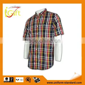 2015 Hot Sell Wholesale High Quality Red and Black Color Flannel Shirts Men thumbnail-1