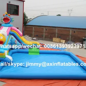 0.55MM Plato PVC Outdoor Inflatable Piranha Slide,Land Commercial Inflatable Water Park For Children Fun thumbnail-1