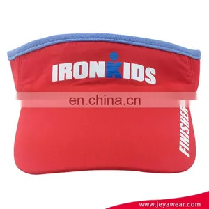 Custom Polyester Red Sun Visor Cap With "IRONKIDS"embroidery Logo thumbnail-1
