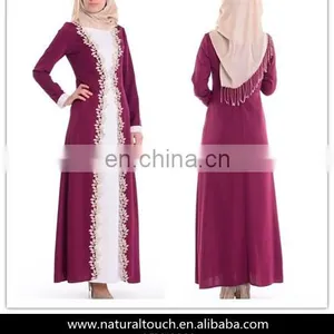 Latest Contrast Abaya Style Islamic Maxi Dress (16050603) thumbnail-1