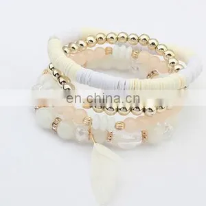 2017new Fashion Jewelry Bohemian Bracelet Beads Bracelet With Small Feathers thumbnail-3