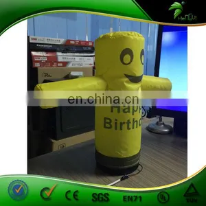 2016 Popular Cheap Samll Indoor Inflatable Air Dancer, Yellow Custom Logo Printing Mini Tube Man thumbnail-2