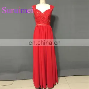 2017 Free Shipping Red Prom Dresses Sweetheart Neck A Line Evneing Dress thumbnail-1