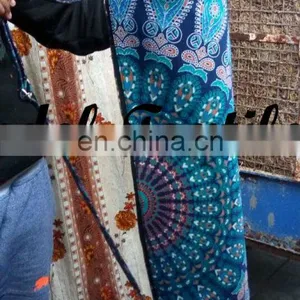 Indian Handmade-Mandala-Cotton-Yoga-Mat-Bag-with-Shoulder-Strap YOGA MAT BAG ~ Hand Created ~ Mandala Yoga Bag thumbnail-2