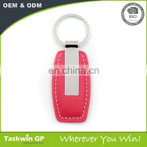 Good Quality Promotional Custom Leather Keychain and Metal Keyring thumbnail-1