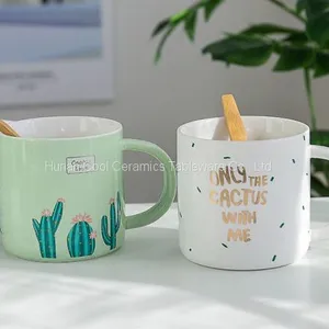 Chinese Factory Ins Style Fashionable Green Cactus Handmade Ceramic Mug thumbnail-1