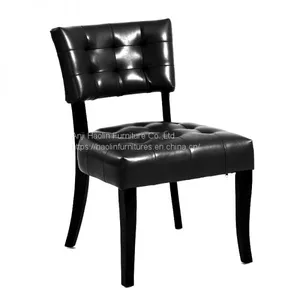 Oversized Solid Wood Dining Chair With PU Leather Black thumbnail-1