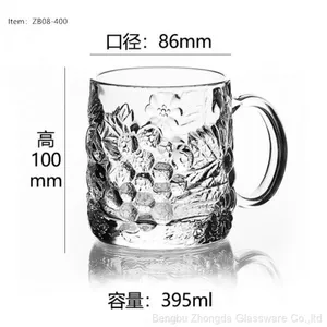 Factory Supply Clear Transparent Glass Beer Mug Coffee Cups thumbnail-5