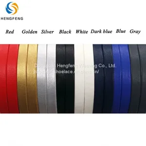 Premium Fashion Custom Colored Flat PU Leather Shoelace With Metal Tips For Men And Women thumbnail-2