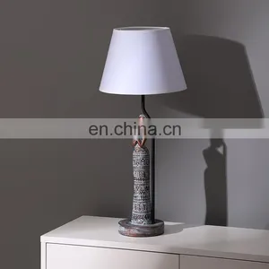 America Modern Customised Indoor Decoration Beautiful Woman Statue Resin Base Antique Table Lamps With Switch thumbnail-3