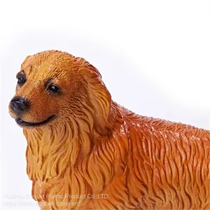 Realistic Solid Resin Plastic Home Pet Series Animal Figure Golden Retriever Puppy Dog Model Gift thumbnail-4