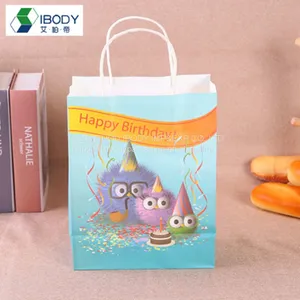 Custom Takeaway Food Bag Fashion Shopping Bag White Kraft Paper Christmas Gift Bag thumbnail-2