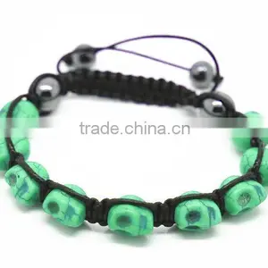 Wholesale Woven Shamballa Bracelet With 9PCS Skull thumbnail-1