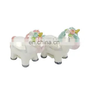 Mini Cute Unicorn Animal Ceramic Salt and Pepper Shakers Set Herb & Spice Tools thumbnail-1