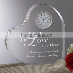 European Popular Heart Clock Crystal Heart Clock Wedding Favor Crystal Clock thumbnail-1