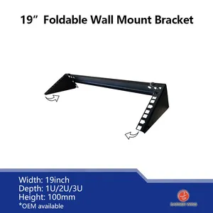 OEM WS03-C 1U~4U 19inch Foldable Wall Mount Network Bracket / Vertical Racks / Horizontal Rack / Table Rack 2U/3U for Network Equipment thumbnail-1