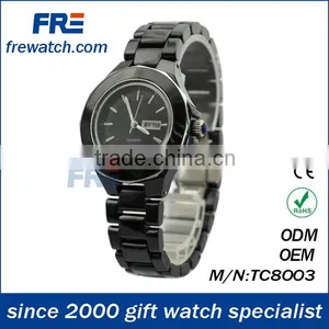 2013 Hot Sell Black Ceramic Watch HT8003 Fashion Style Women Watches thumbnail-1