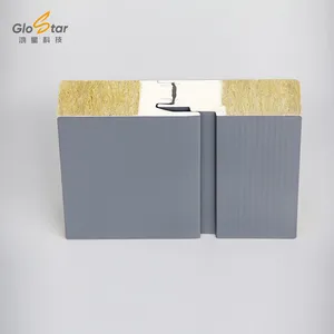 Polyurethane Edge-sealed Rock Wool Color Steel Composite Panel, Fireproof and Insulating, Easy to Install. thumbnail-4