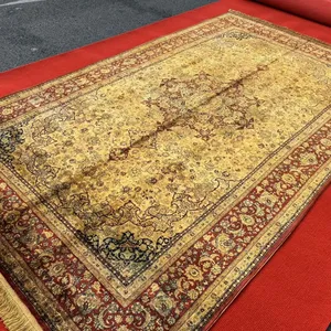 6x9 ft Antique Handmade Silk Collection Persian Carpet and Rug thumbnail-2