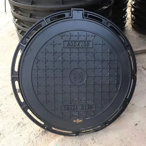 EN124 Ductile Iron Manhole Hatch Cover C250 D400 E600 With Frame Heavy Duty Black Parking Safety Road Facilities thumbnail-6