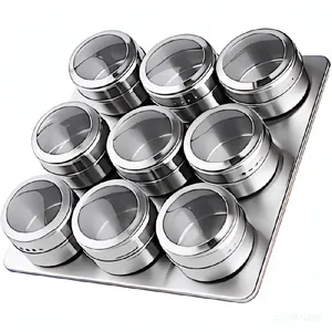Stainless Steel Magnetic Spice Jar Sets thumbnail-5
