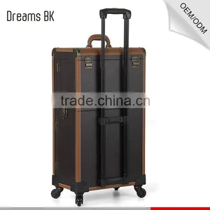 Guangzhou Factory PVC Trolley Makeup Case Rolling Case Cosmetic Case With Wheels thumbnail-4