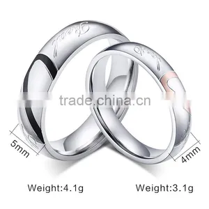 Fashion Ring New Stainless Steel Ring Alloy Ring Wedding Ring Silver Wedding Ring Couple Ring thumbnail-1