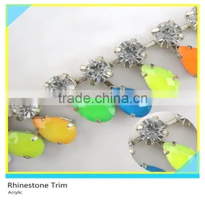 Fancy 888 Crystal Rhinestone Chain Mix Neon Acrylic Stone Embellishments For Dresses thumbnail-1