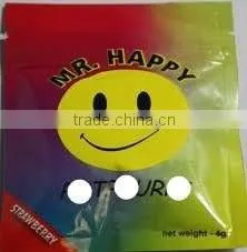 Mr.Happy Three Side Seal Aluminum Potpourri Zipper Bag With Zipper Logo Priting thumbnail-1