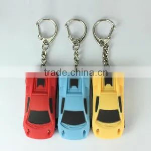 Colorful LED Light Car Keychain Flash Toy Automobile Keyring Key Chain Christmas Gift thumbnail-3
