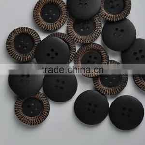 Sedex Audited Factory 2 Pillar Laser Engraved Logo 4 Holes Wooden Button thumbnail-4