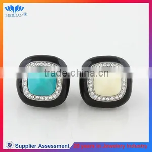 CHINA WHOLESALE WHITE RESIN PURE SOLID RHODIUM MEN RINGS thumbnail-1