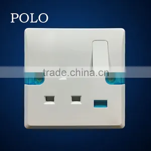 With Led Indicator 2015 MK South Africa British UK Standard 3 Pin Socket White Bakelite 13A Wall Electric Switch Socket Brand thumbnail-1