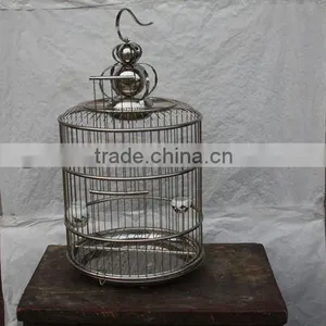 Chinese Antique Steel Hanging Bird Cage thumbnail-1